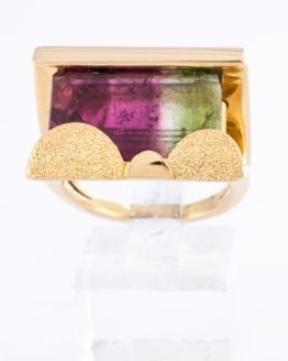 Bague or tourmaline