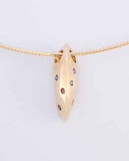 Pendentif or jaune saphirs