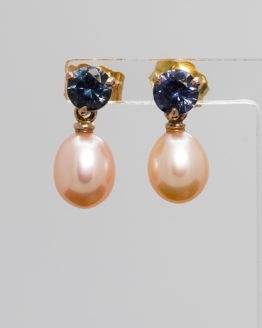 Boucles d'oreilles or perles et spinelles