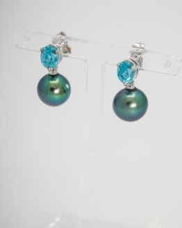 Boucles d'oreilles or blanc