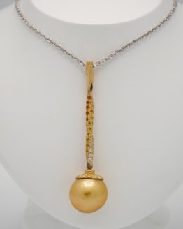 Pendentif or et argent vrillé