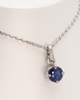 Pendentif or blanc saphir