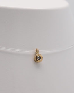 Collier or diamant sur nylon