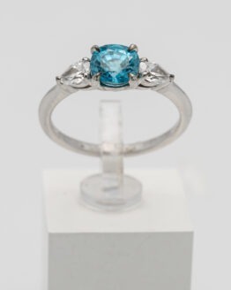 Bague or blanc diamants zircon